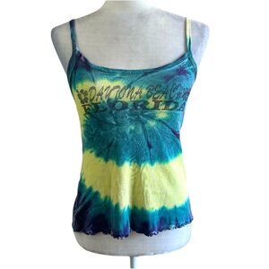 Color Touch Vtg Y2K 2000s Tie Dye Ribbed Daytona Beach Tank Top